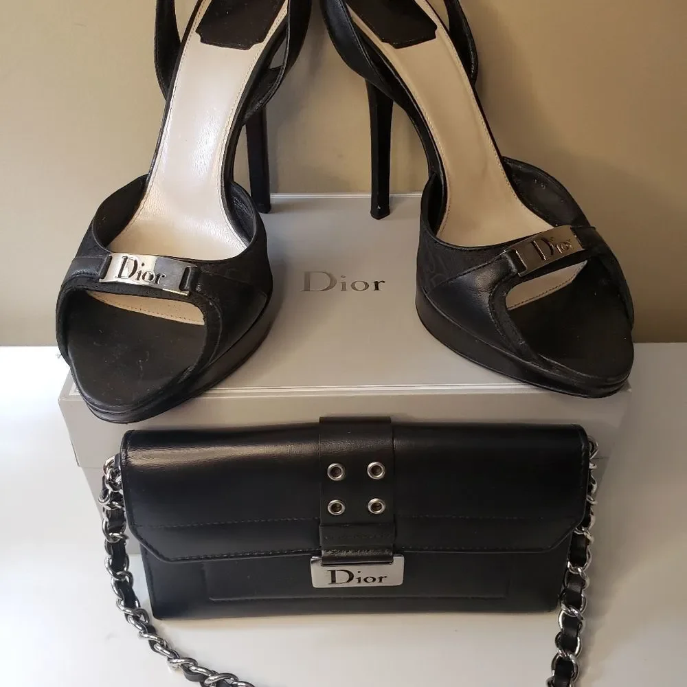 Dior Leather Wallet and Heels Bundle